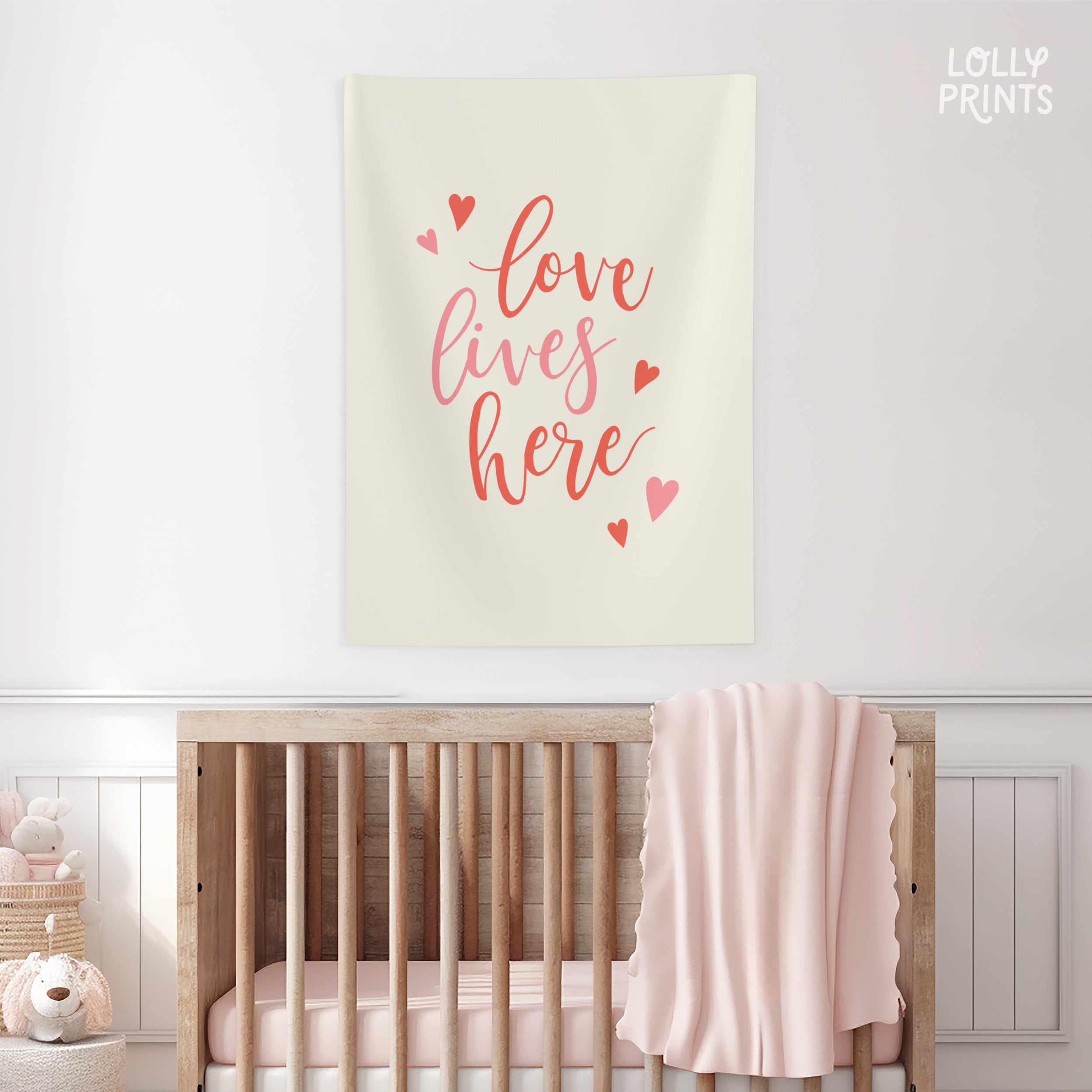 Love Lives Here Hearts Banner