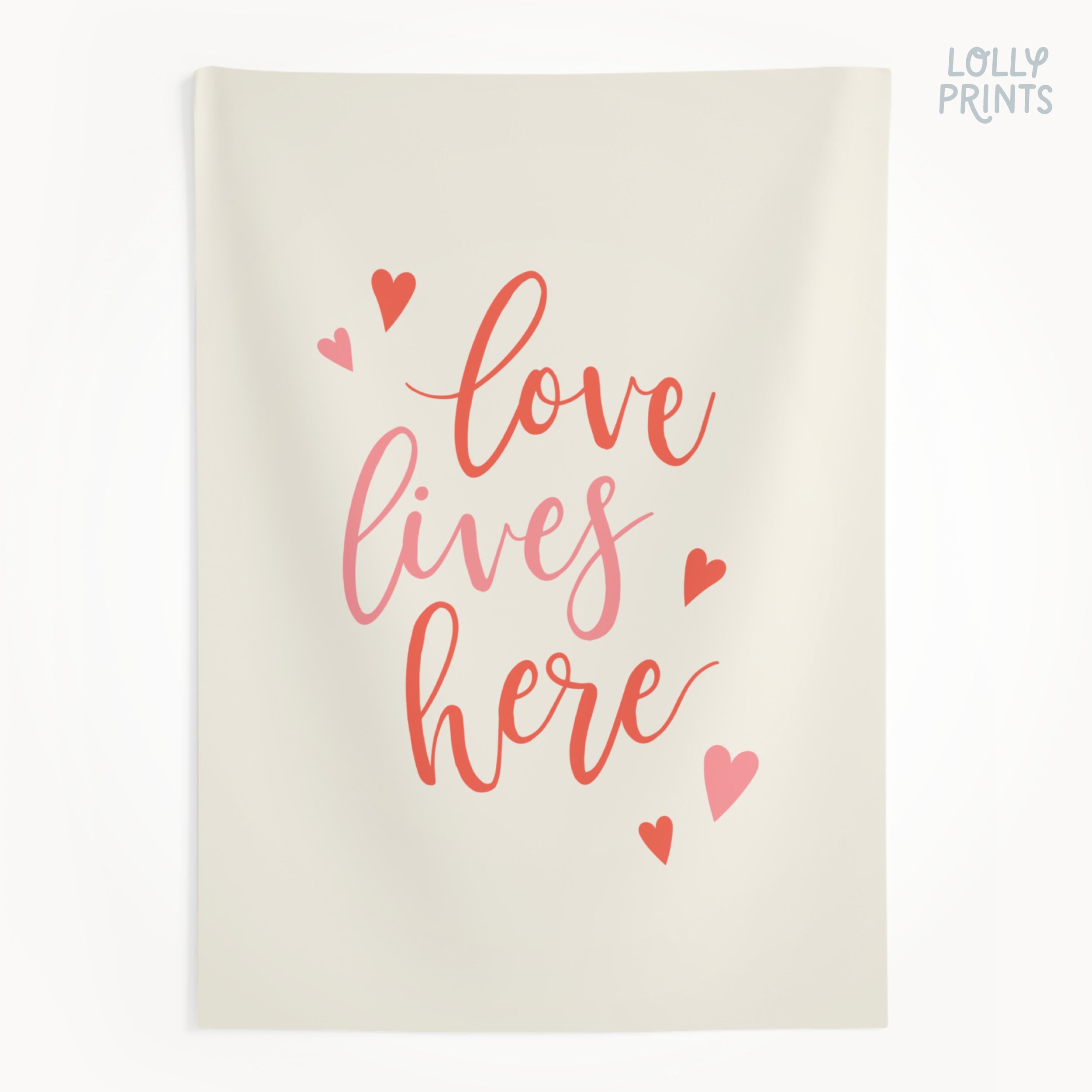 Love Lives Here Hearts Banner
