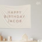 Personalized Custom Name Happy Birthday Banner – Caps