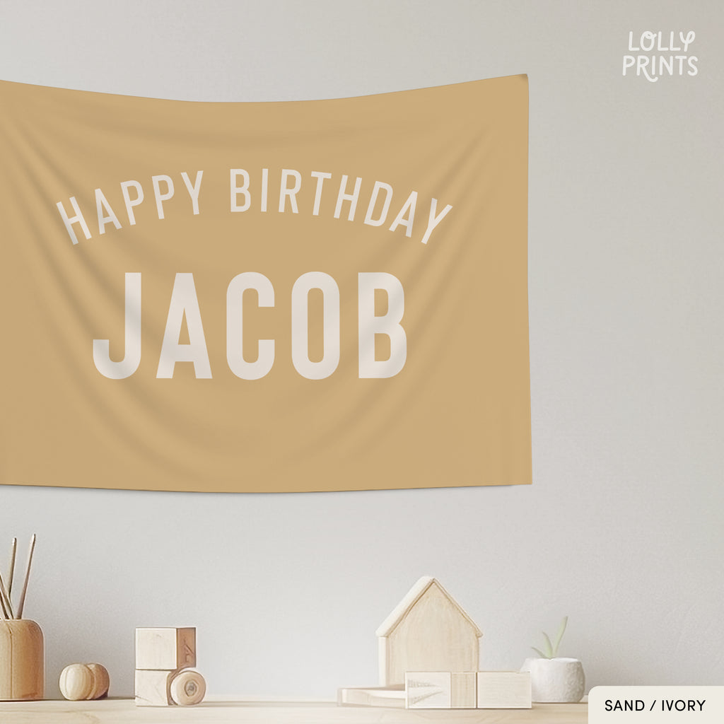 Personalized Custom Name Happy Birthday Banner – Minimalist 2