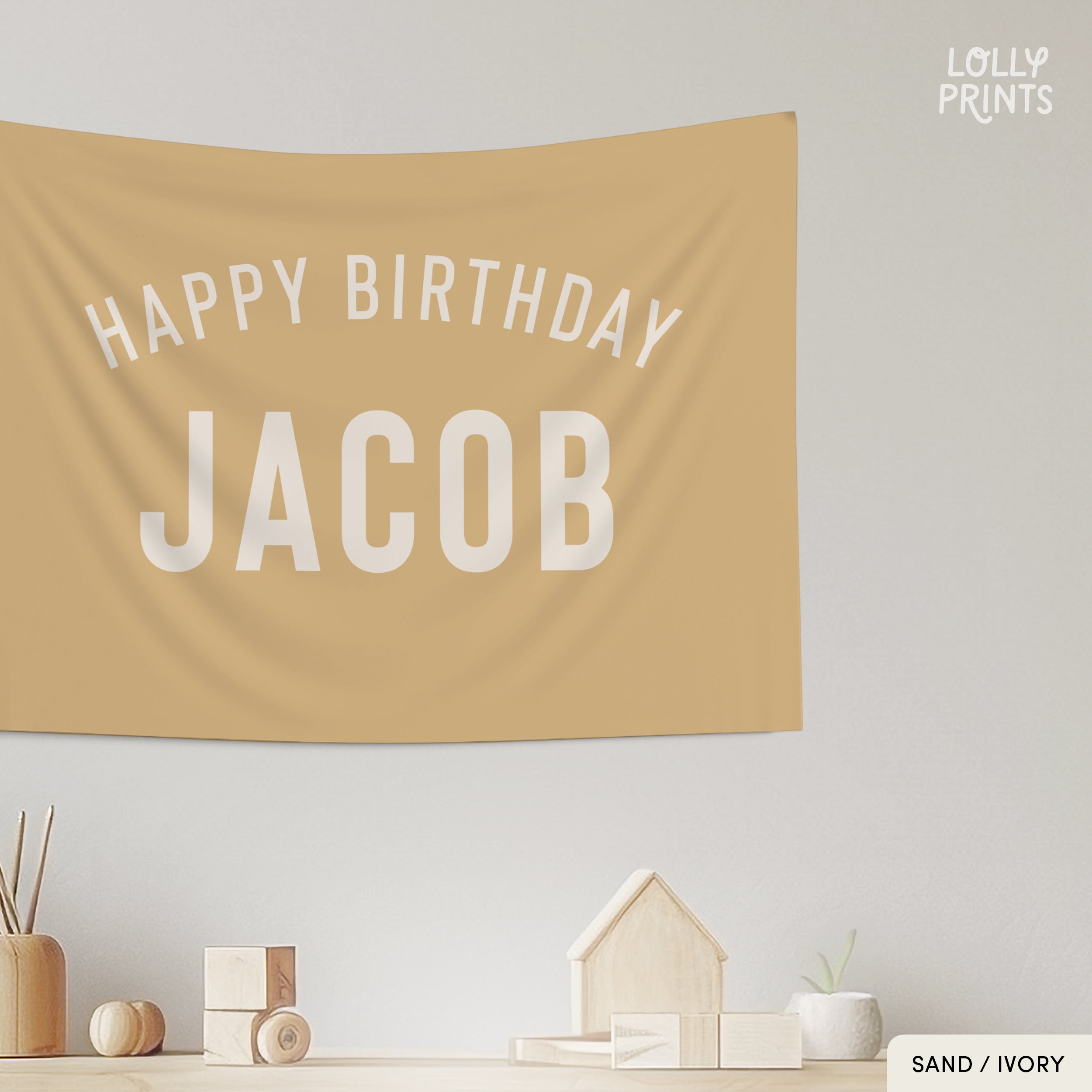 Personalized Custom Name Happy Birthday Banner – Minimalist 2