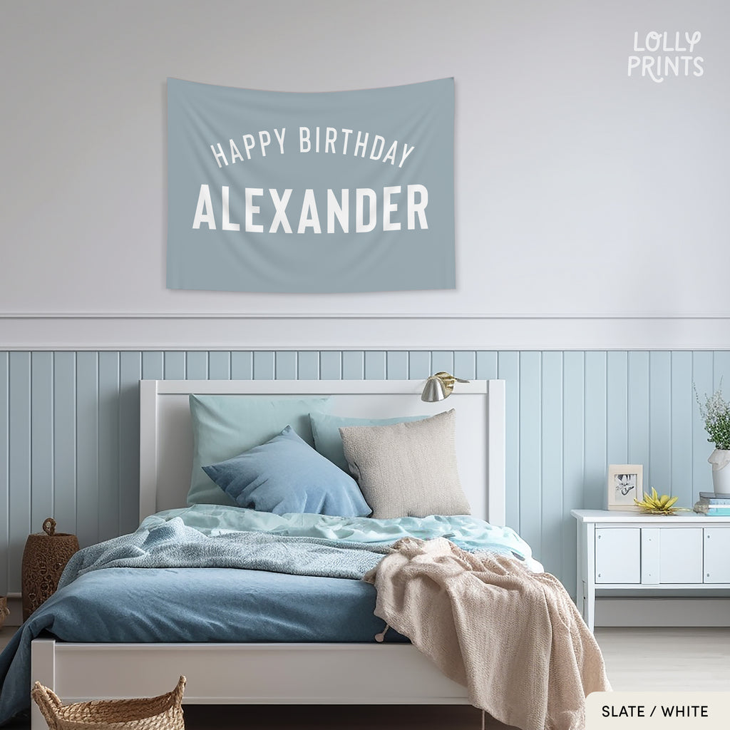 Personalized Custom Name Happy Birthday Banner – Minimalist 2
