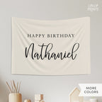 Personalized Custom Name Happy Birthday Banner – Script 1