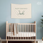 Personalized Custom Name Happy Birthday Banner – Script 1