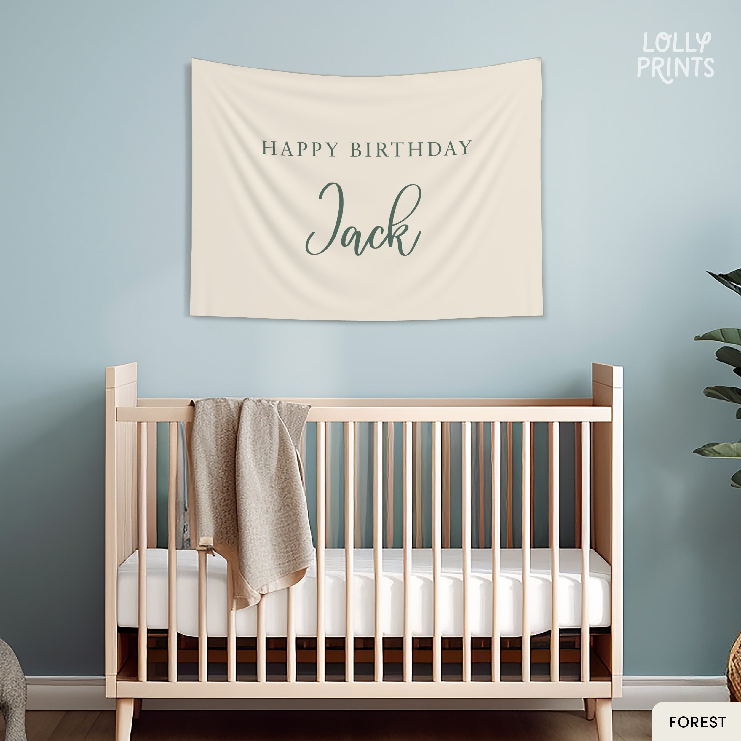 Personalized Custom Name Happy Birthday Banner – Script 1