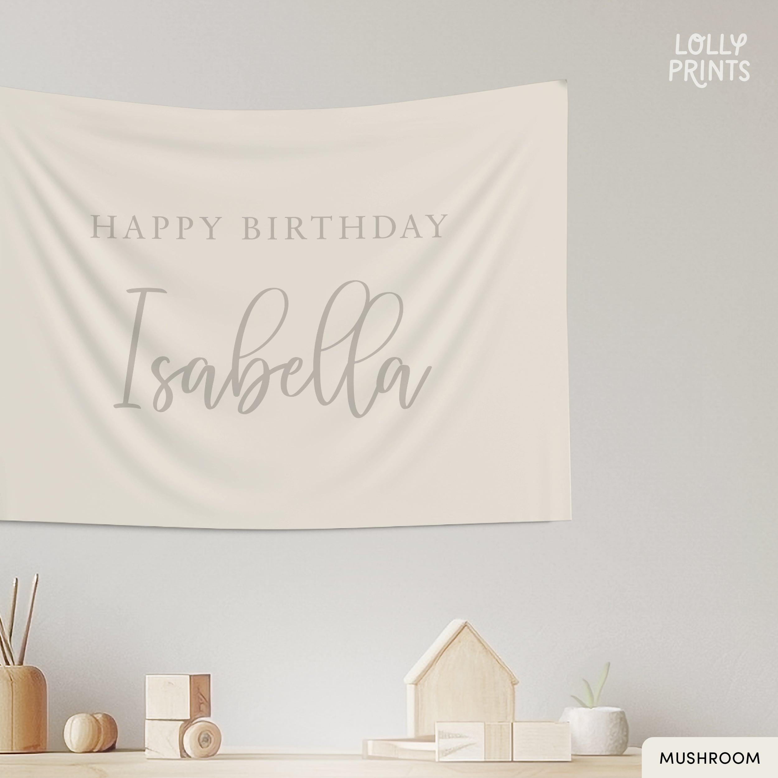 Personalized Custom Name Happy Birthday Banner – Script 1