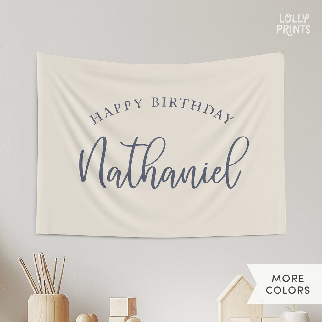 Personalized Custom Name Happy Birthday Banner – Script 2