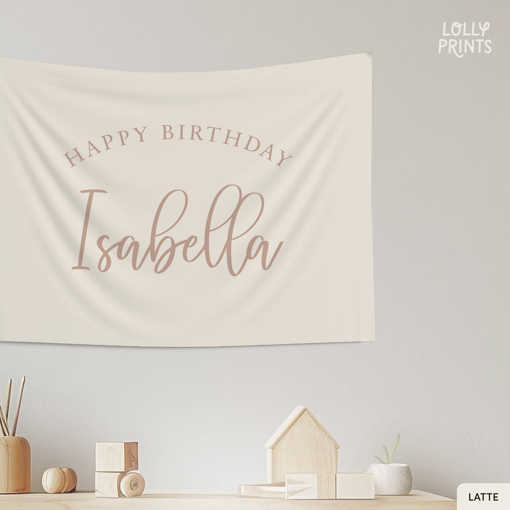 Personalized Custom Name Happy Birthday Banner – Script 2