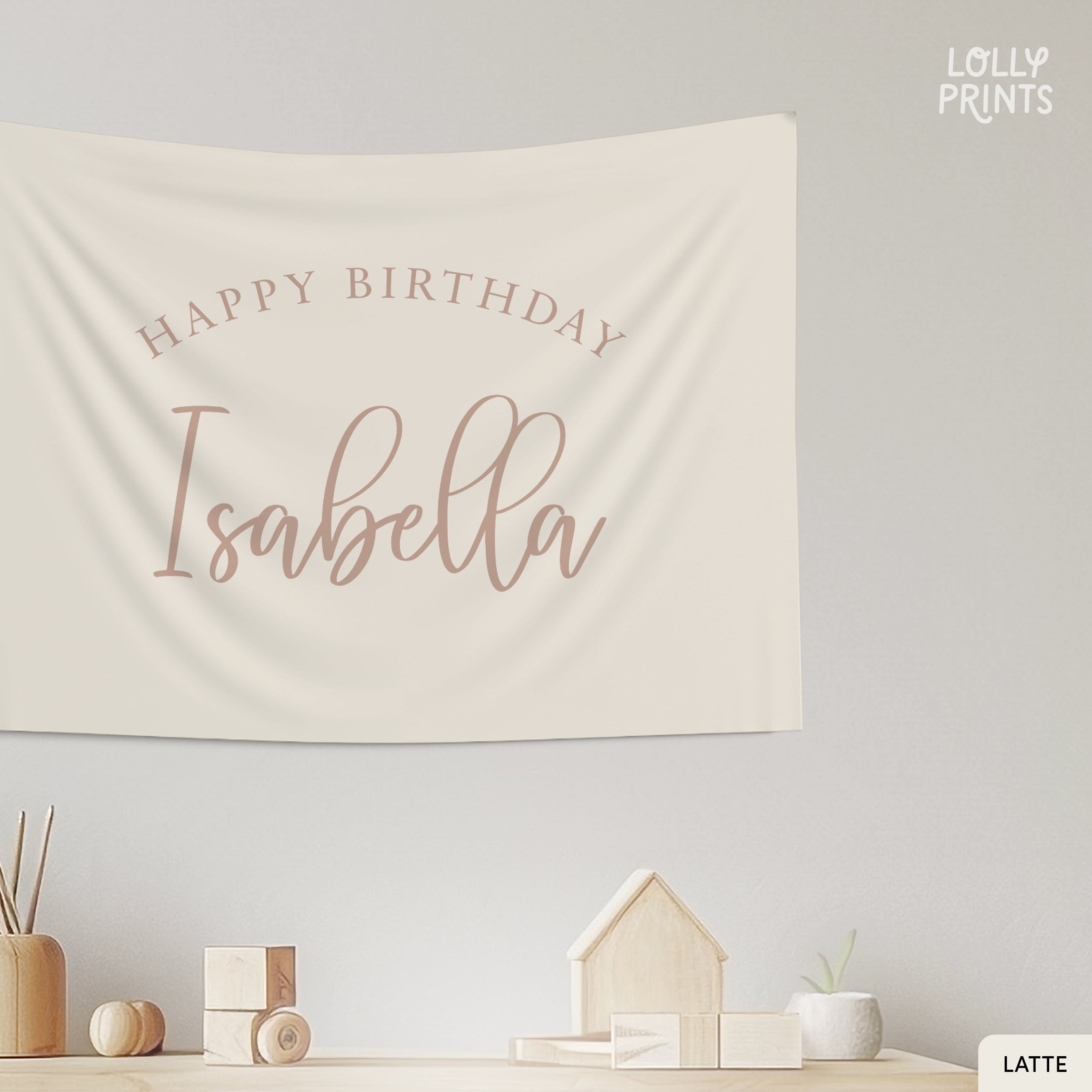 Personalized Custom Name Happy Birthday Banner – Script 2