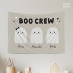 Boo Crew Cute Ghost Halloween Banner Flag