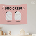 Boo Crew Cute Ghost Halloween Banner Flag