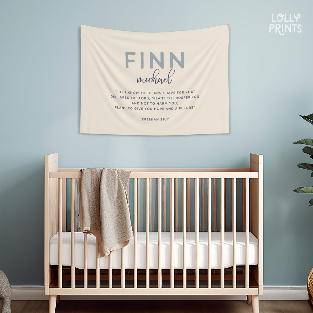 Personalized Nursery Name Banner Jeremiah Bible Verse