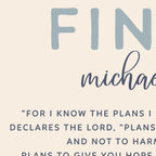 Personalized Nursery Name Banner Jeremiah Bible Verse