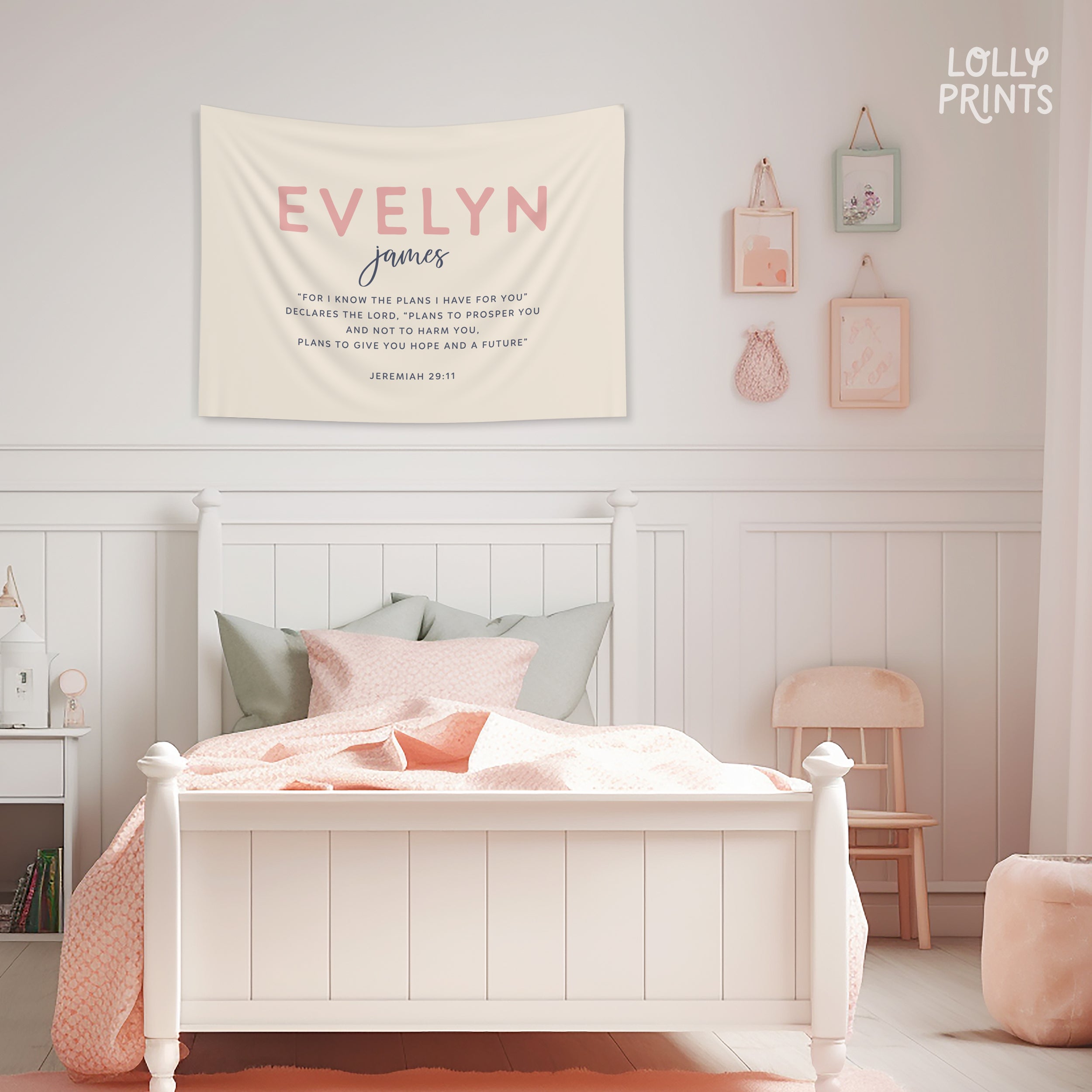 Personalized Nursery Name Banner Jeremiah Bible Verse