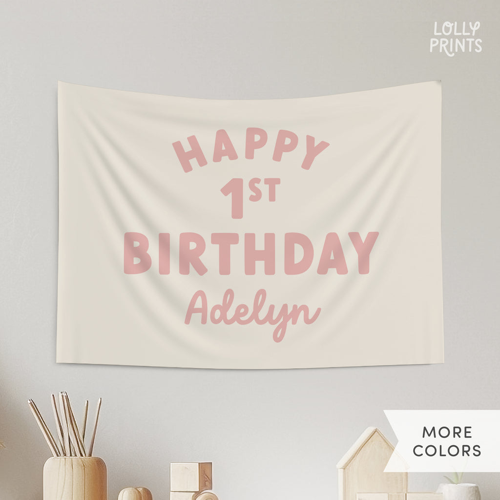 Personalized Custom Name Happy Birthday Banner – Custom Age