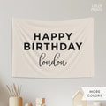 Personalized Custom Name Happy Birthday Banner – Minimalist