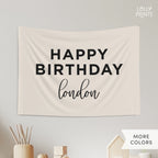 Personalized Custom Name Happy Birthday Banner – Minimalist