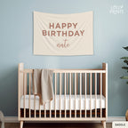 Personalized Custom Name Happy Birthday Banner – Minimalist