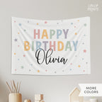 Personalized Custom Name Happy Birthday Banner – Stars