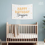 Personalized Custom Name Happy Birthday Banner – Stars