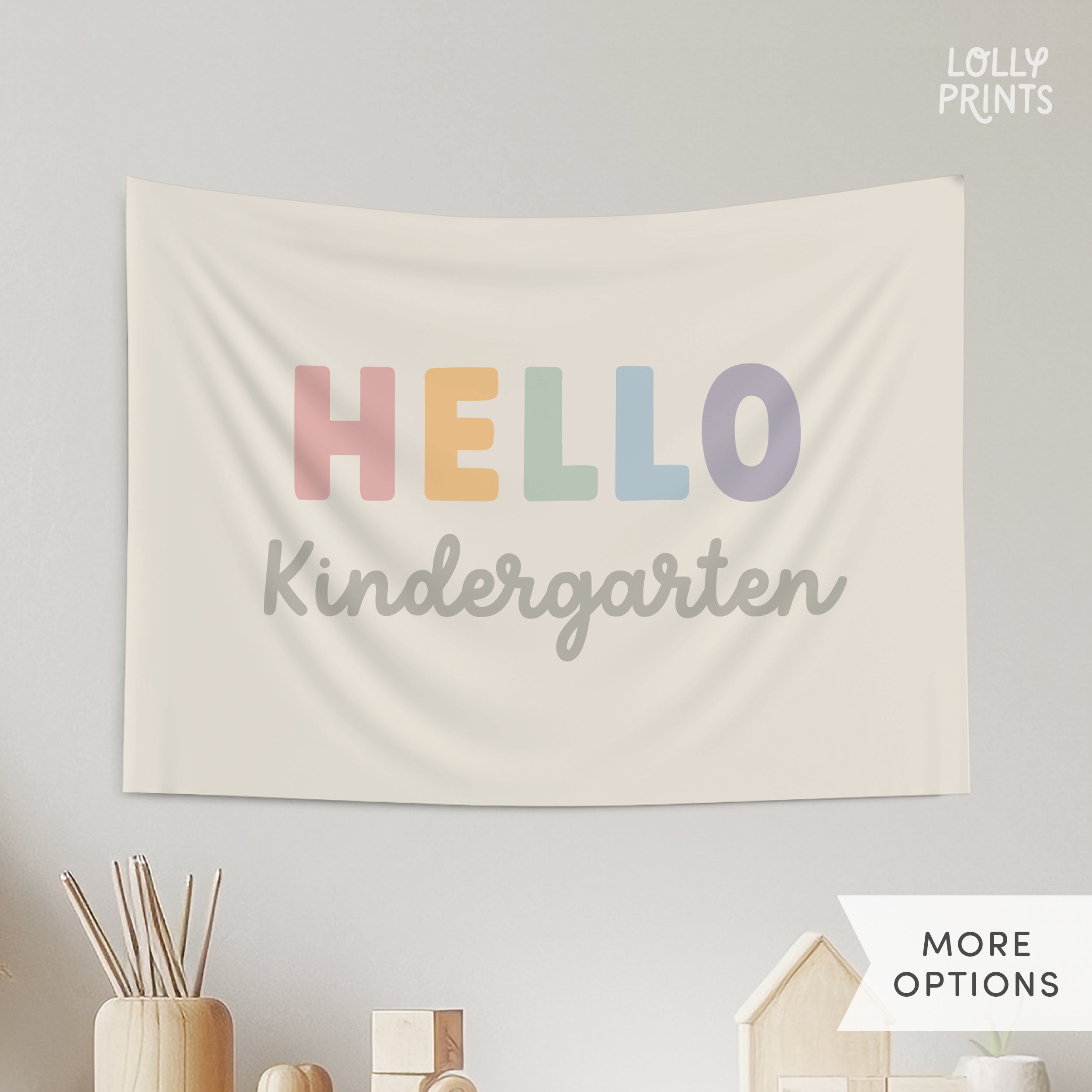 Hello Kindergarten Custom Grade First Day Banner