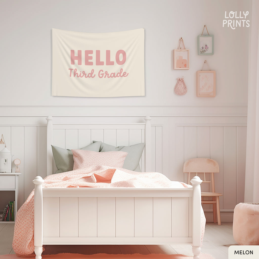 Hello Kindergarten Custom Grade First Day Banner