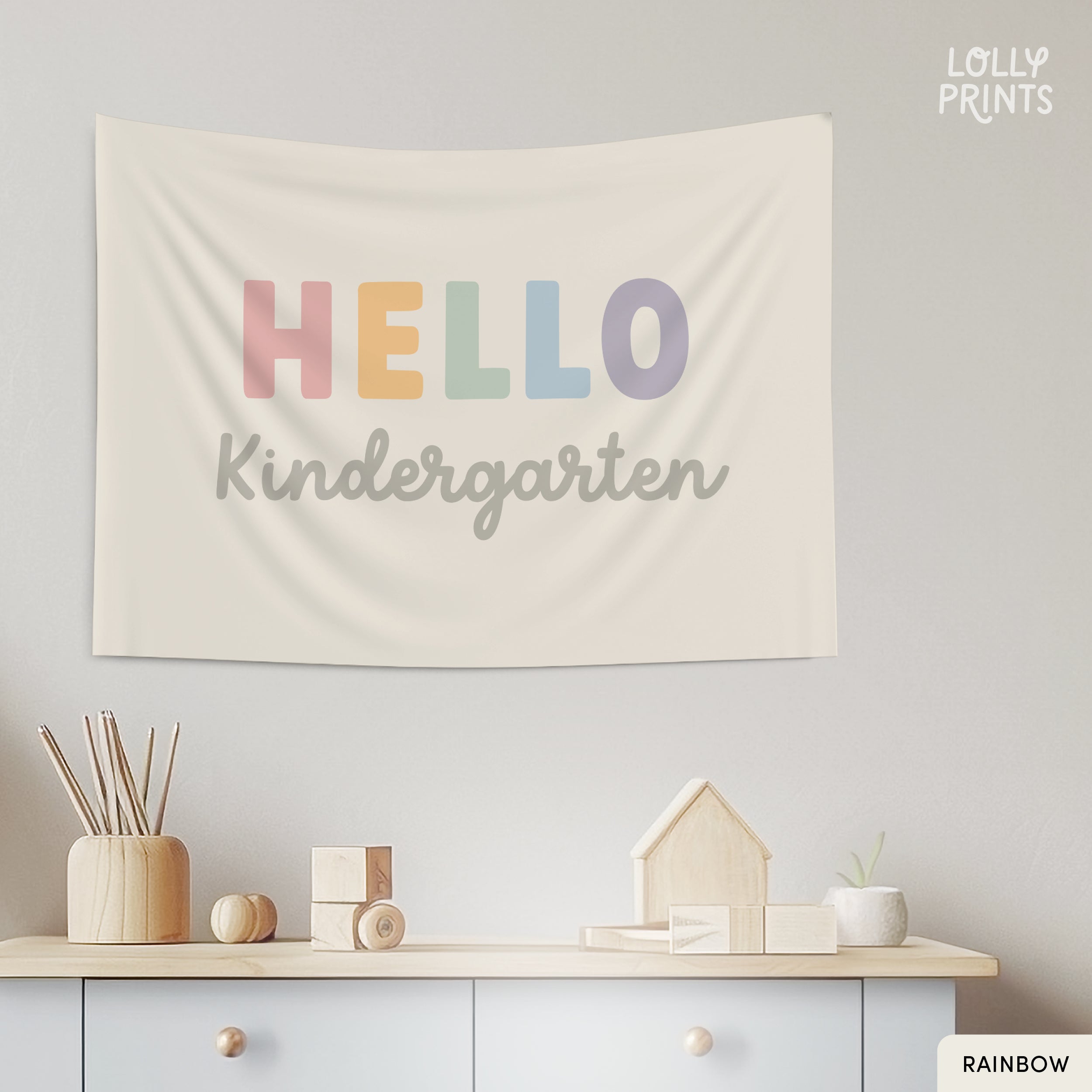 Hello Kindergarten Custom Grade First Day Banner