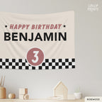 Personalized Custom Name Happy Birthday Banner – Race Car