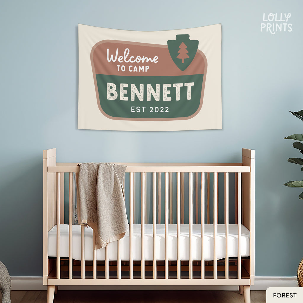 Personalized National Park Custom Camp Name Banner