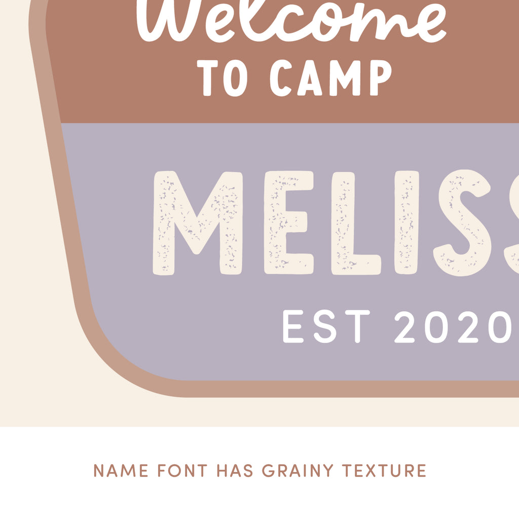 Personalized National Park Custom Camp Name Banner