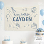 Personalized Custom Happy Birthday Doodles Banner