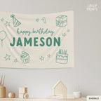 Personalized Custom Happy Birthday Doodles Banner