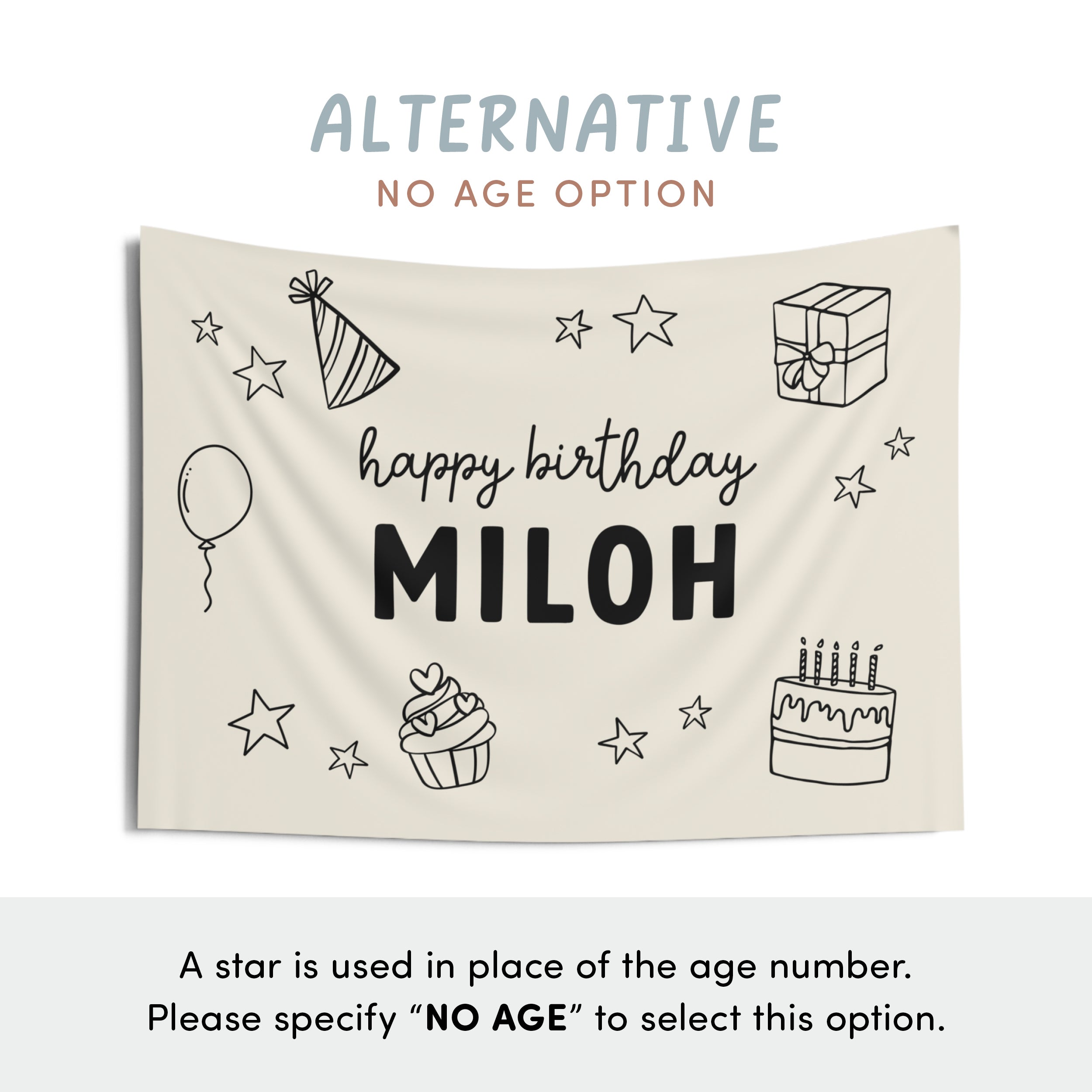 Personalized Custom Happy Birthday Doodles Banner