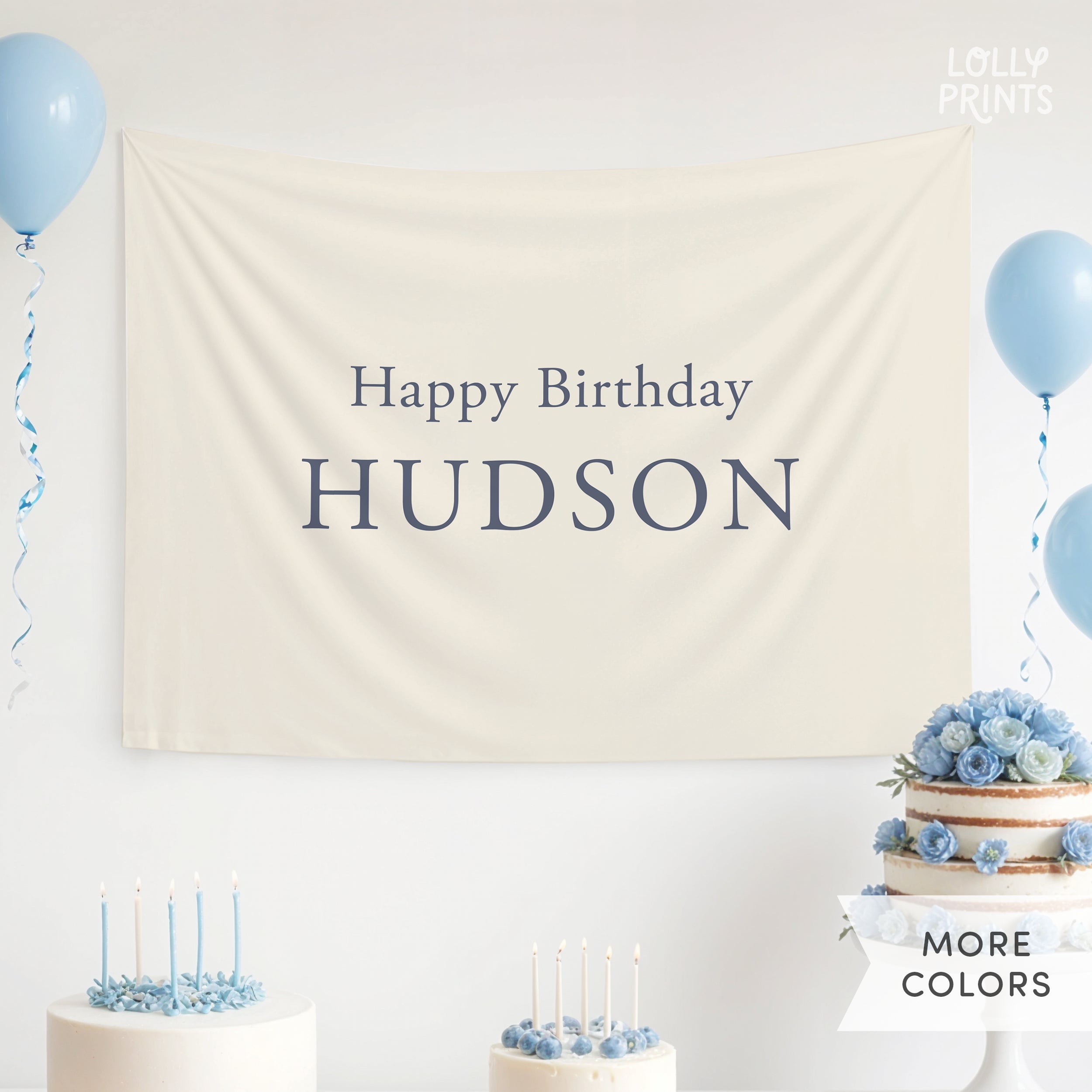 Personalized Custom Name Happy Birthday Banner – Simple