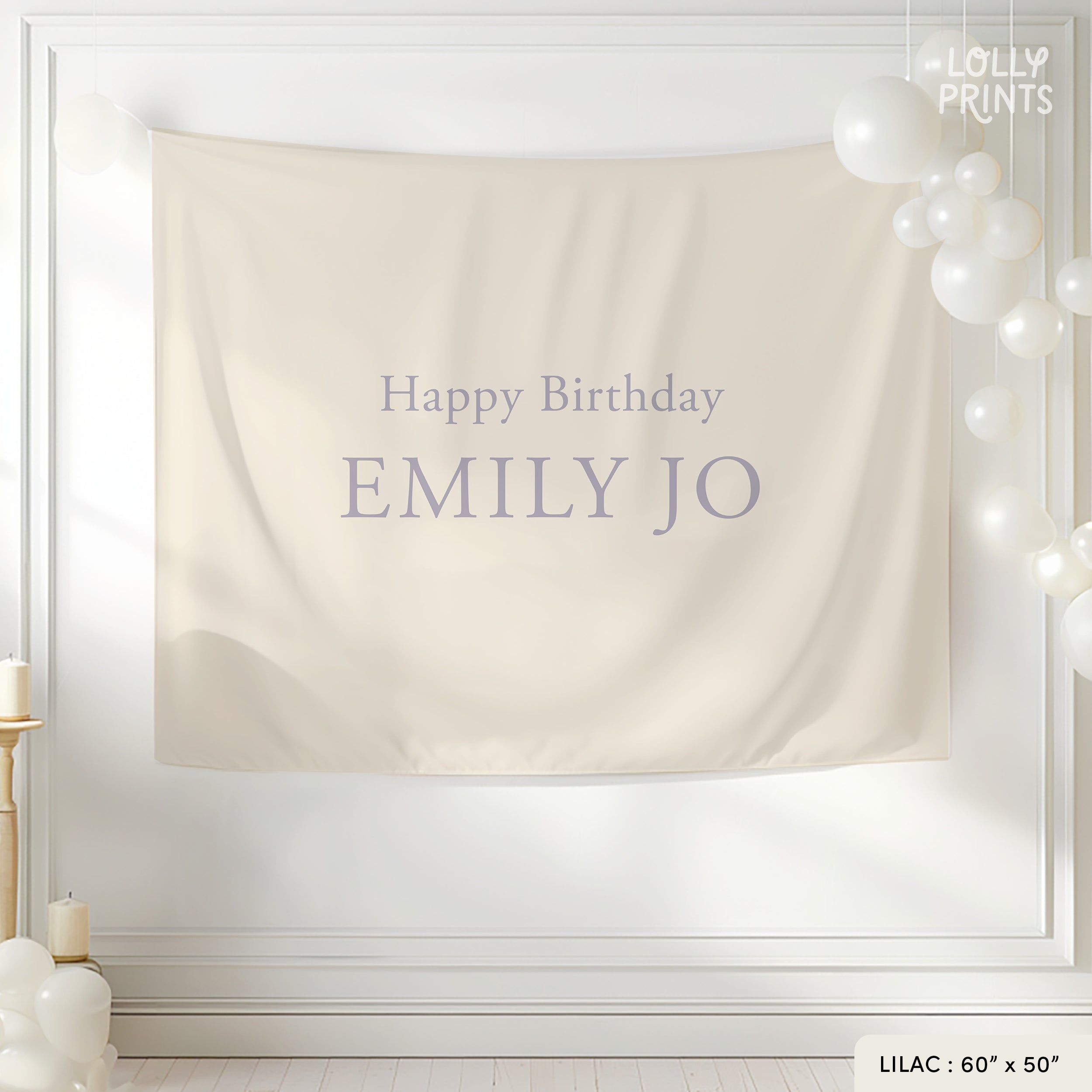 Personalized Custom Name Happy Birthday Banner – Simple