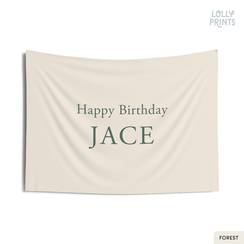 Personalized Custom Name Happy Birthday Banner – Simple