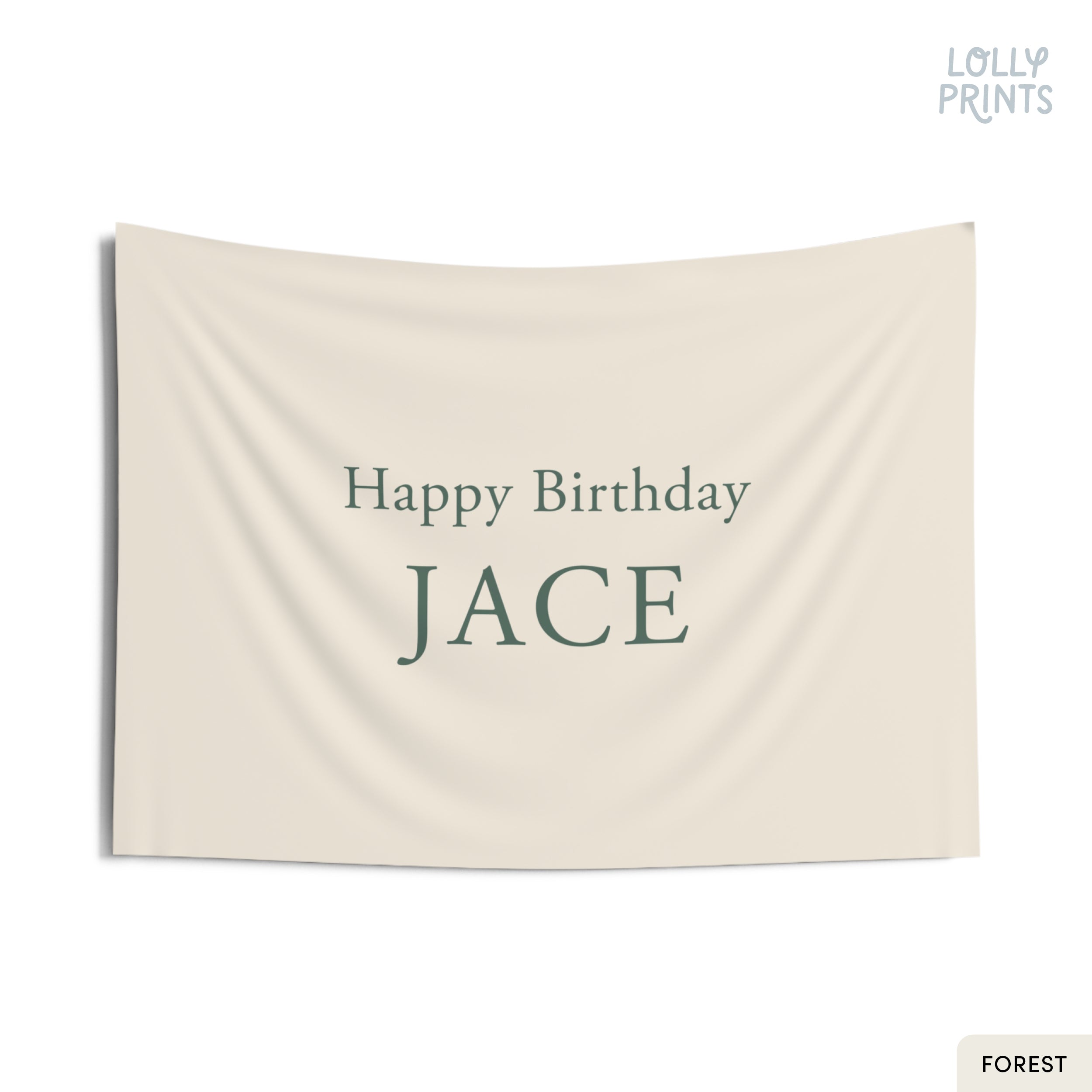 Personalized Custom Name Happy Birthday Banner – Simple