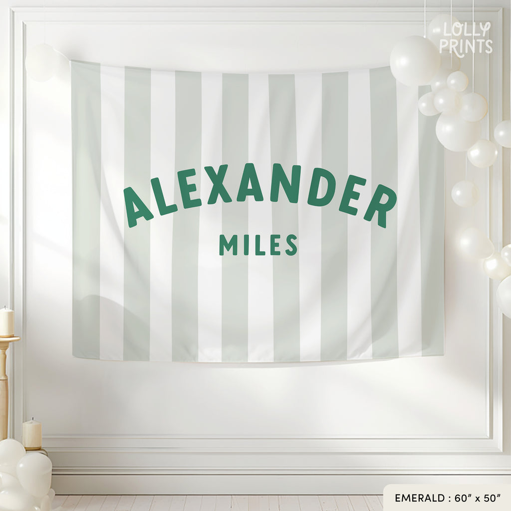 Personalized Kids Name Banner with Stripes