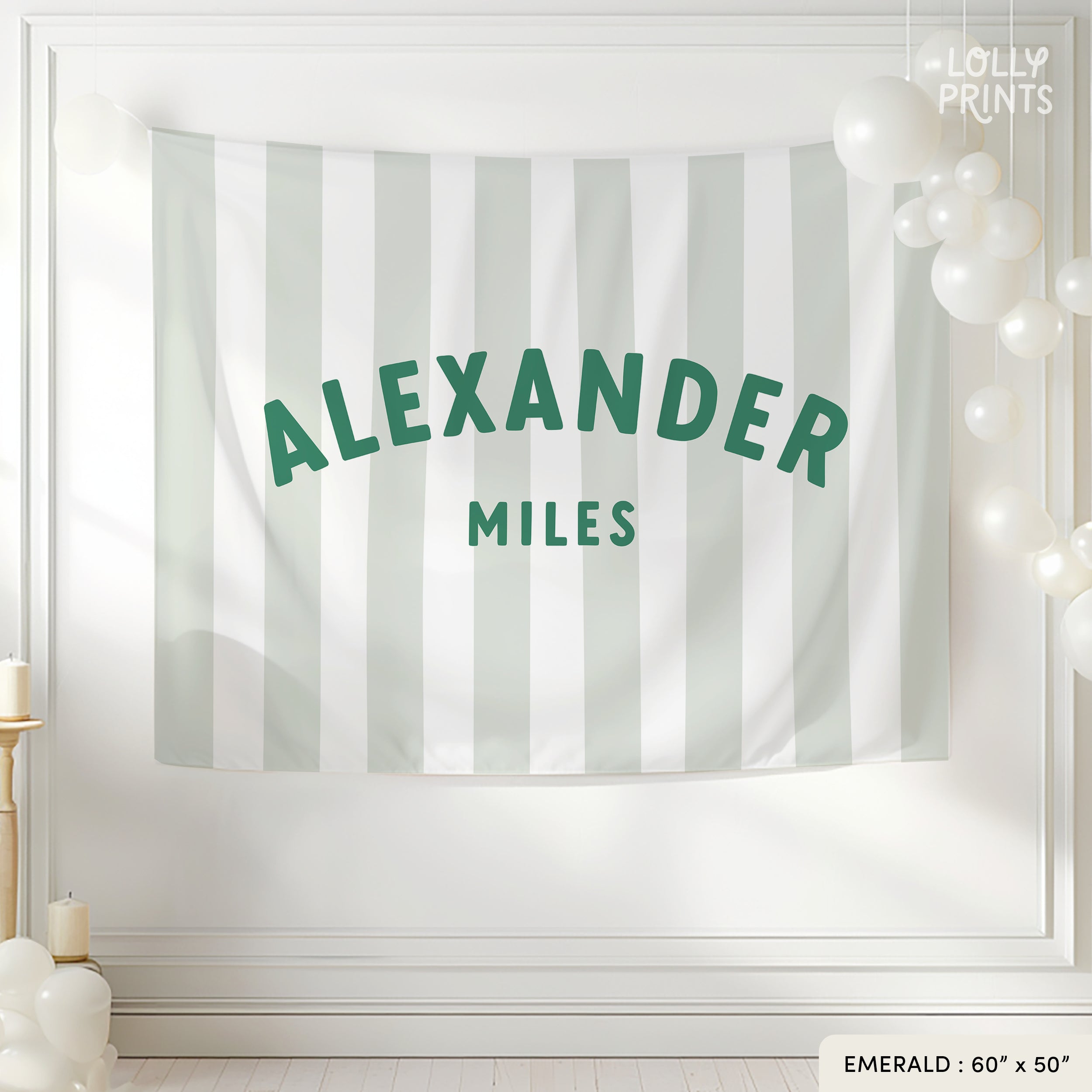 Personalized Kids Name Banner with Stripes