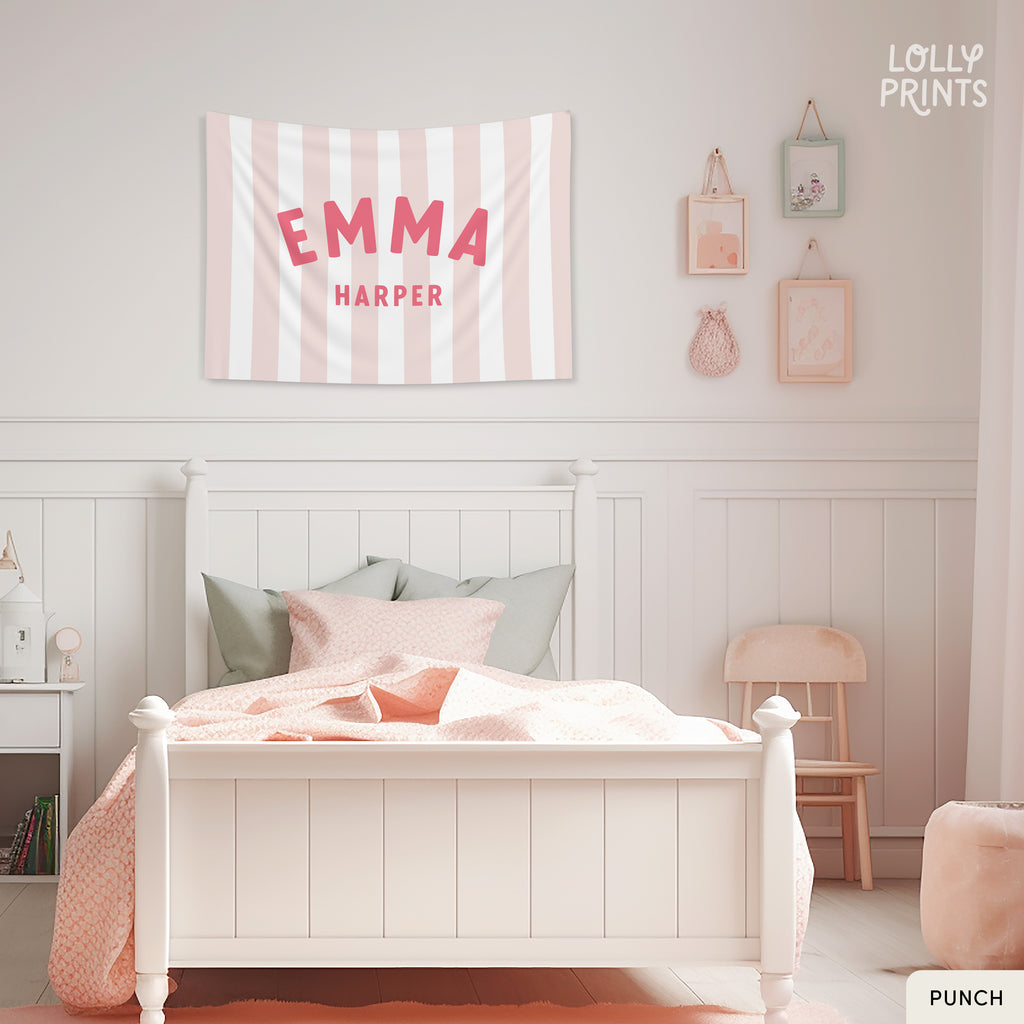Personalized Kids Name Banner with Stripes