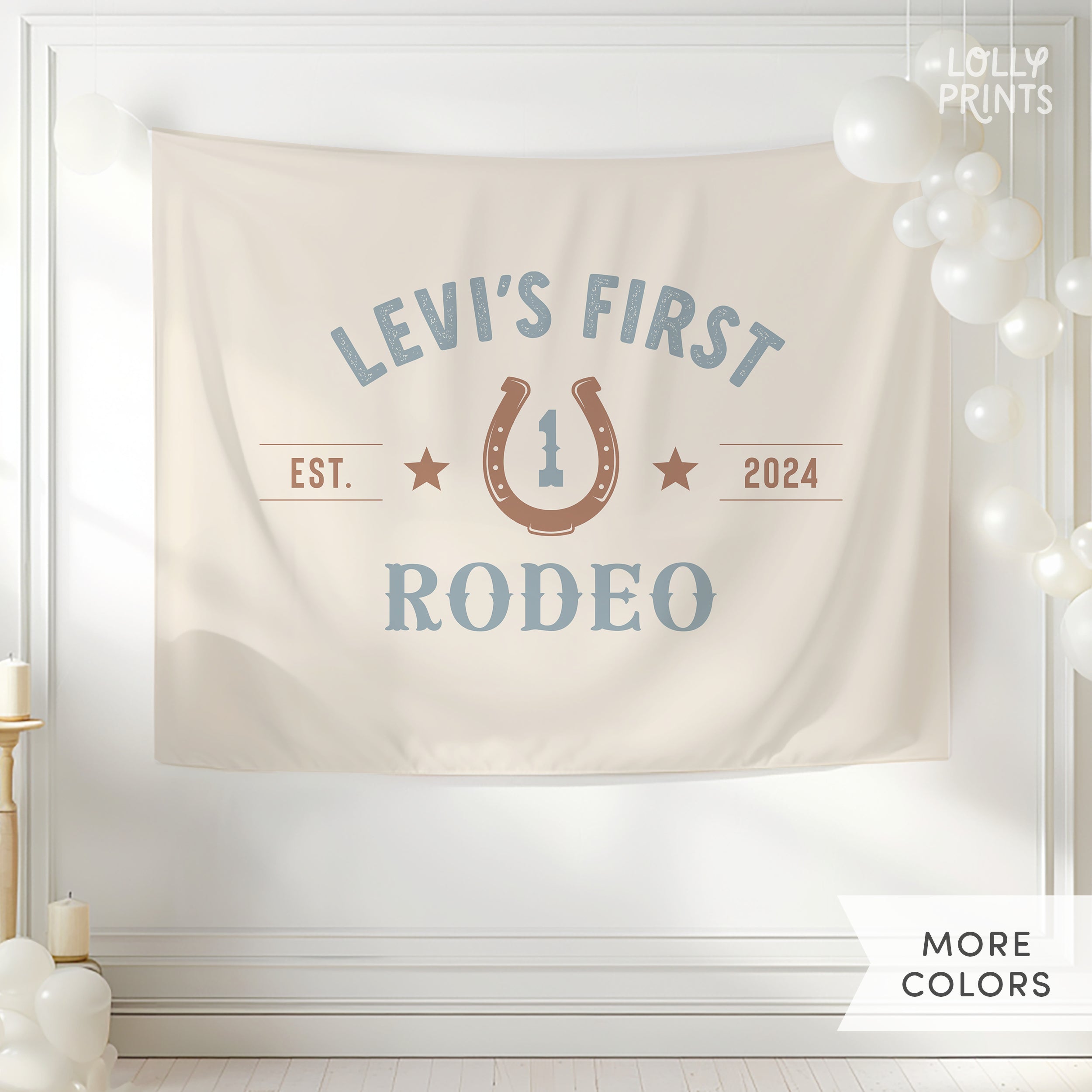 Personalized First Rodeo Happy Birthday Banner