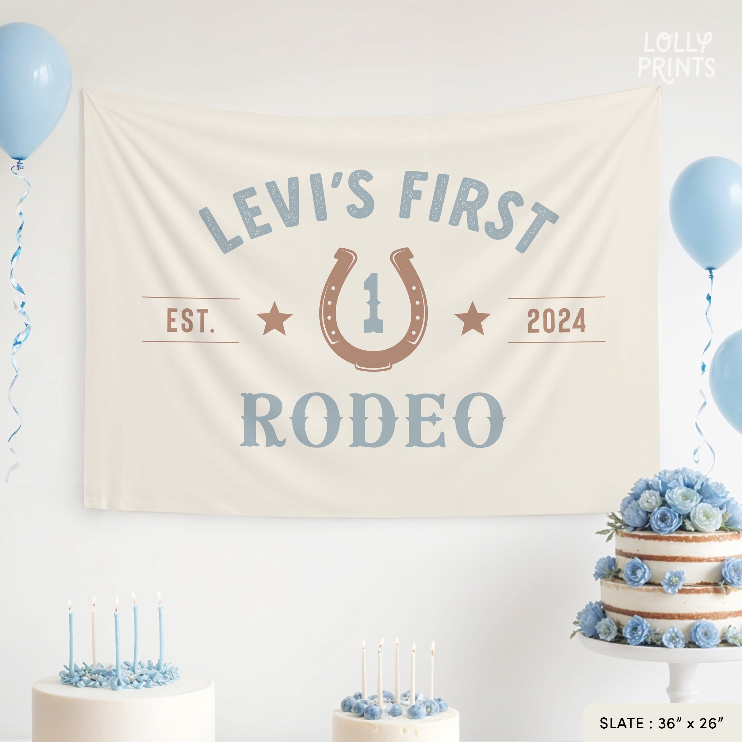 Personalized First Rodeo Happy Birthday Banner