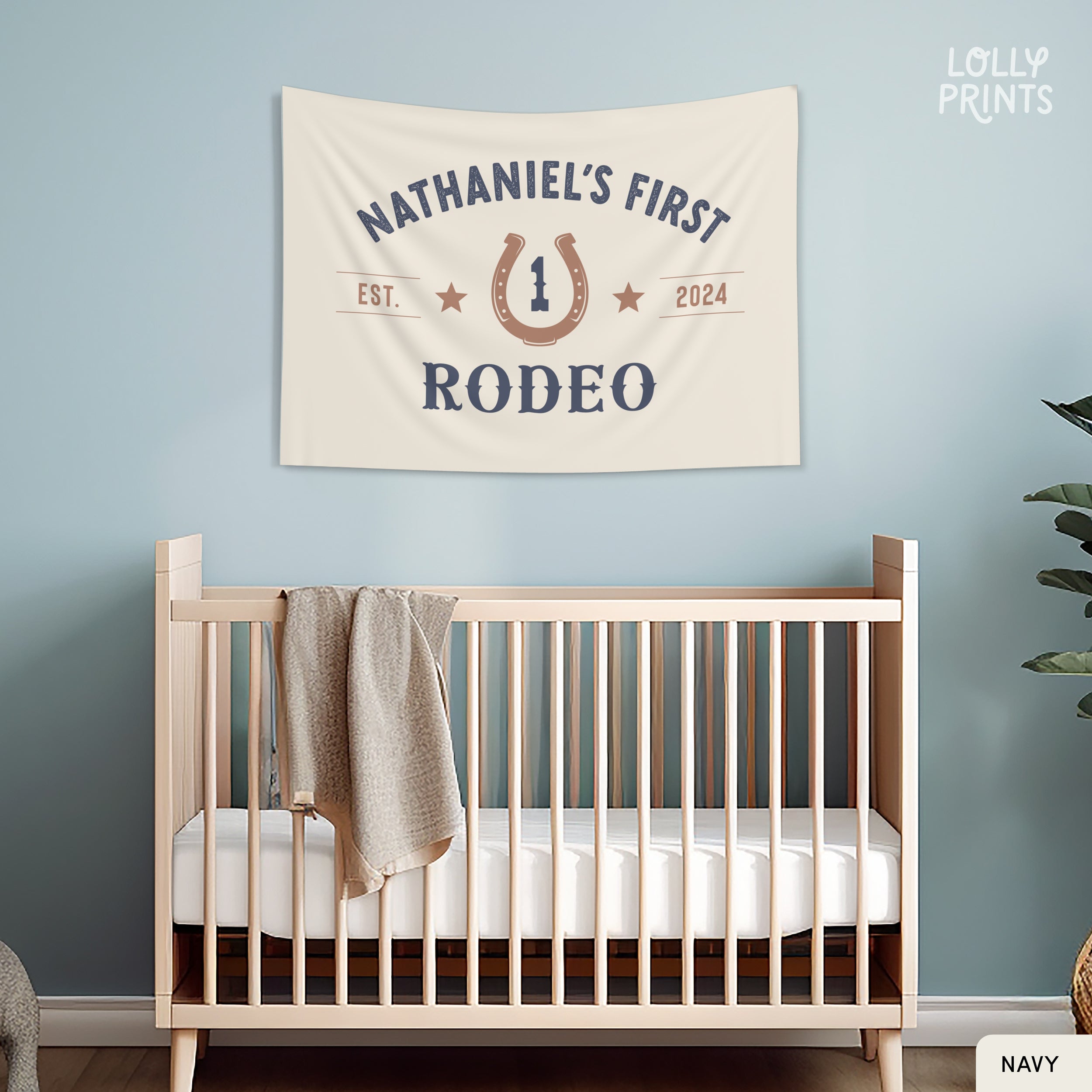 Personalized First Rodeo Happy Birthday Banner
