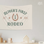 Personalized First Rodeo Happy Birthday Banner