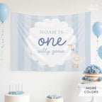 One Silly Goose Personalized Happy First Birthday Banner