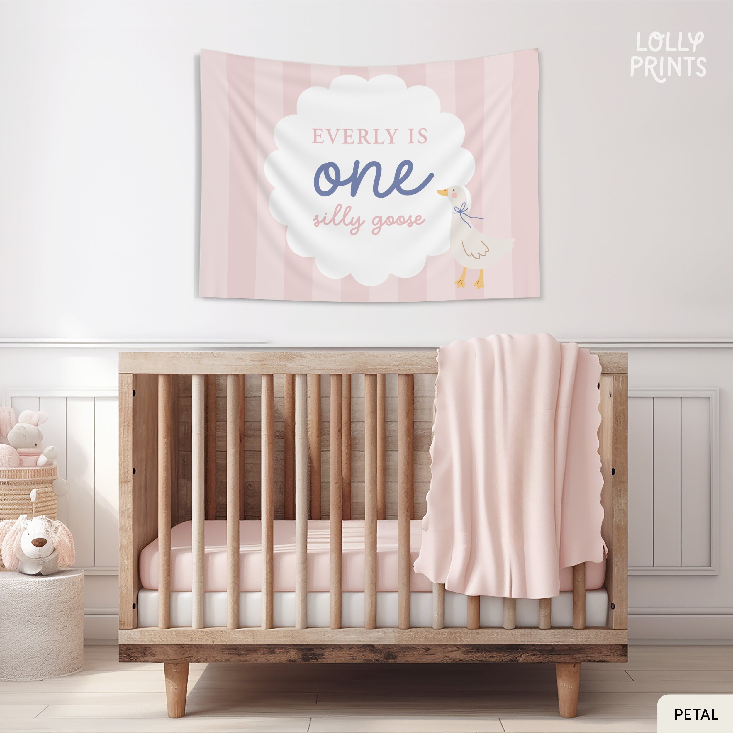 One Silly Goose Personalized Happy First Birthday Banner