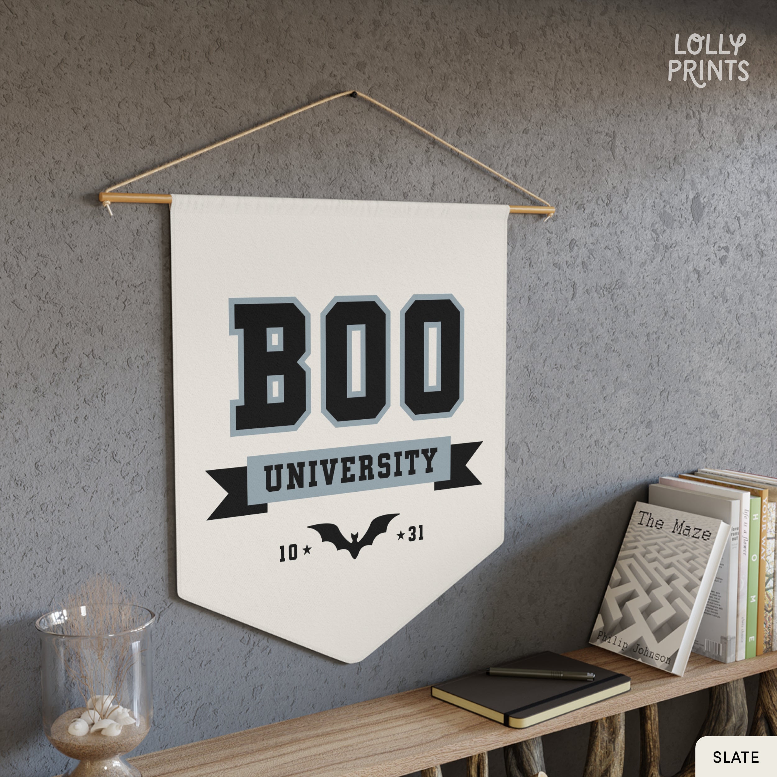 BOO University Halloween Wall Pennant