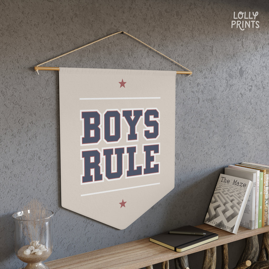 Boys Rule Pennant Flag