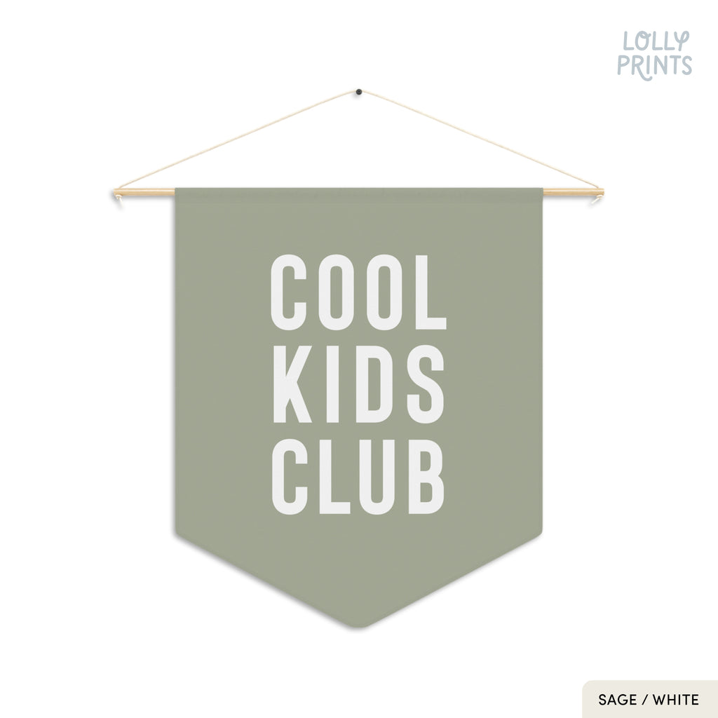 Cool Kids Club Pennant Flag – Boy Room Wall Decor