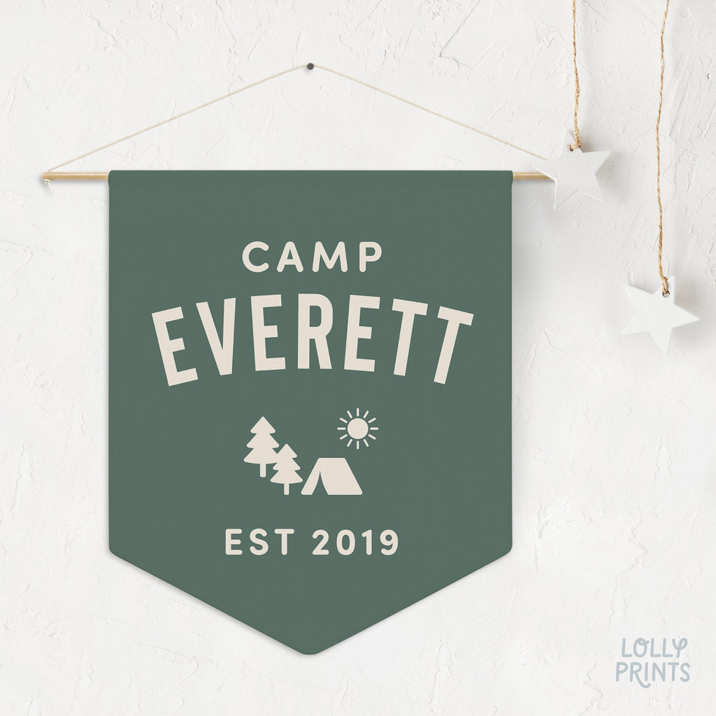 Personalized Custom Name Camp Pennant Flag